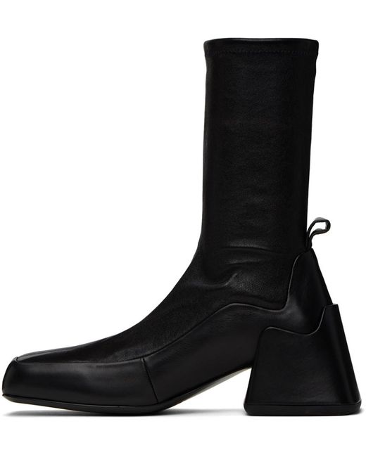 Jil Sander Black Leather Ankle Boots