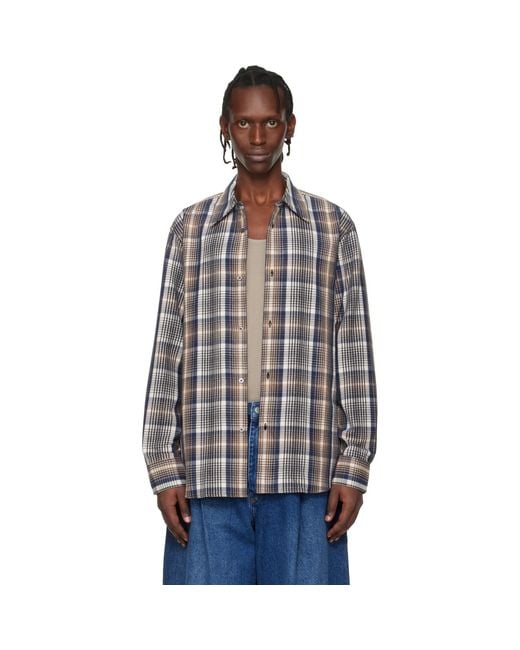 Studio Nicholson Blue Aaron Levine Edition View Check Shirt for men