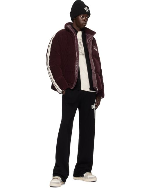 Moncler Genius Red Moncler X Palm Angels Burgundy Abrolhos Down Jacket for men