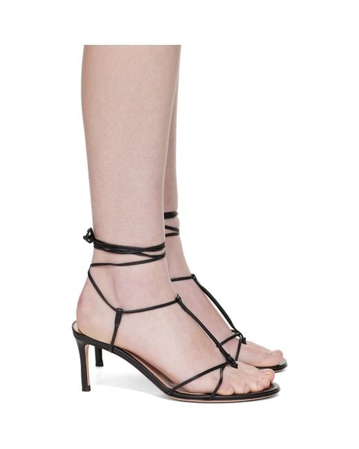Gianvito Rossi Pink Strappy Nappa Heeled Sandals
