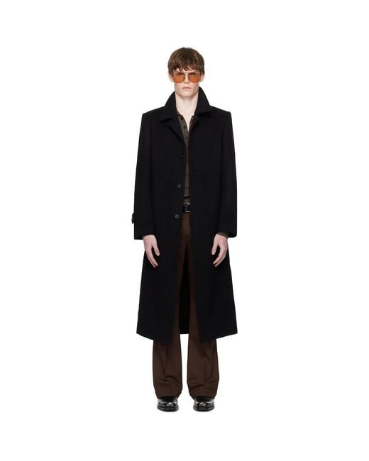 Ernest W. Baker Black Car Coat for men