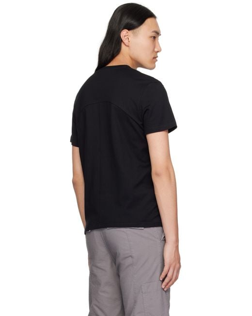 Hyein Seo Black Serger Stitch T-Shirt for men