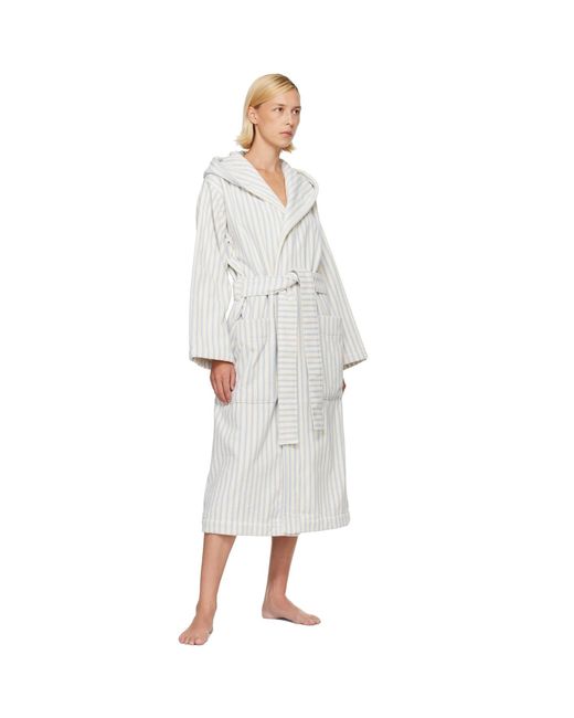 Tekla Gray Terry Hooded Bathrobe