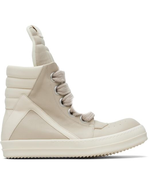 Rick Owens Natural Off- Temple Jumbolace Geobasket Sneakers for men
