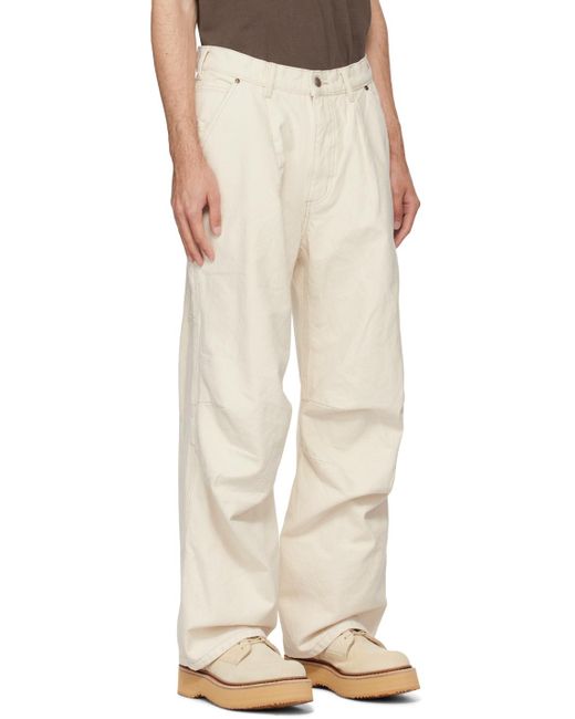 R13 Natural Off-white Glen Carpenter Trousers for men
