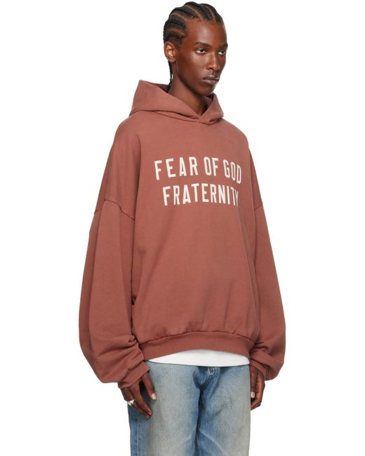 Fear Of God Red Burgundy Heavyweight Hoodie for men