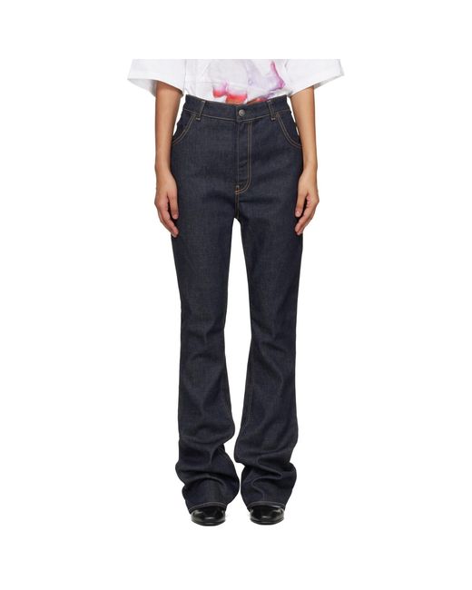 Acne Blue Graphic-Embroidered Jeans
