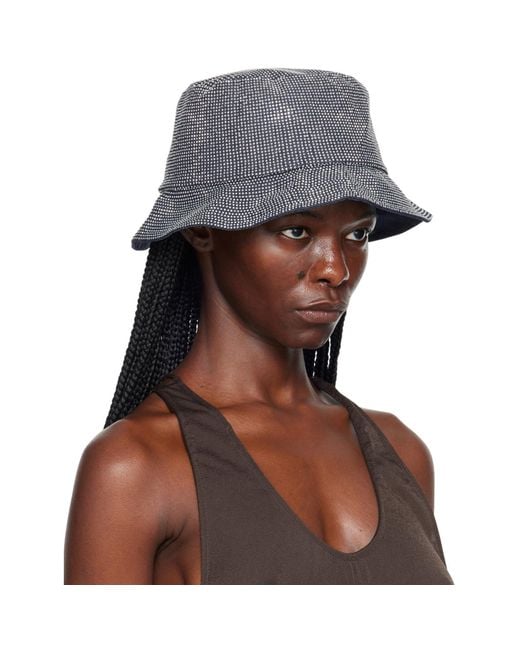 J.W. Anderson Gray Navy Crystal-cut Bucket Hat