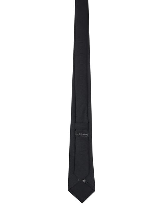 Yohji Yamamoto Black Ant Pattern Jq Derby Tie for men