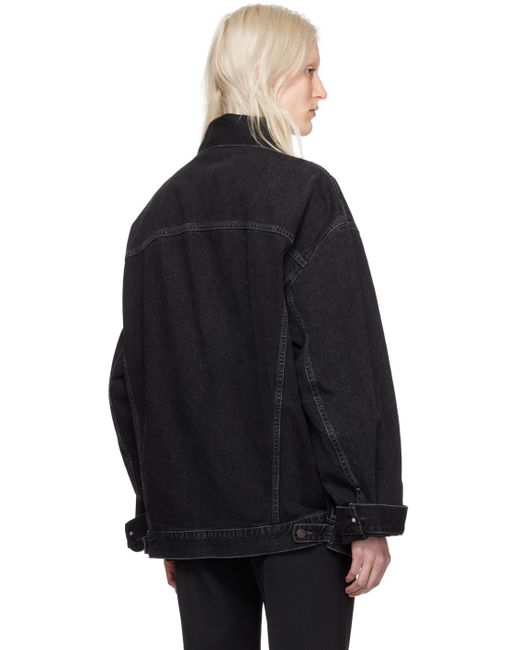 Acne Black Loose-fit Denim Jacket