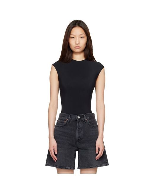 Agolde Black Agata Bodysuit
