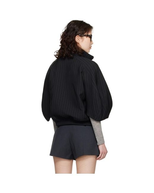 Sacai Black Matelasse Twill Bomber Jacket