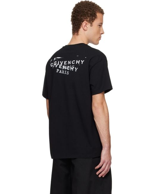 Givenchy Black Stamp Print T-Shirt for men