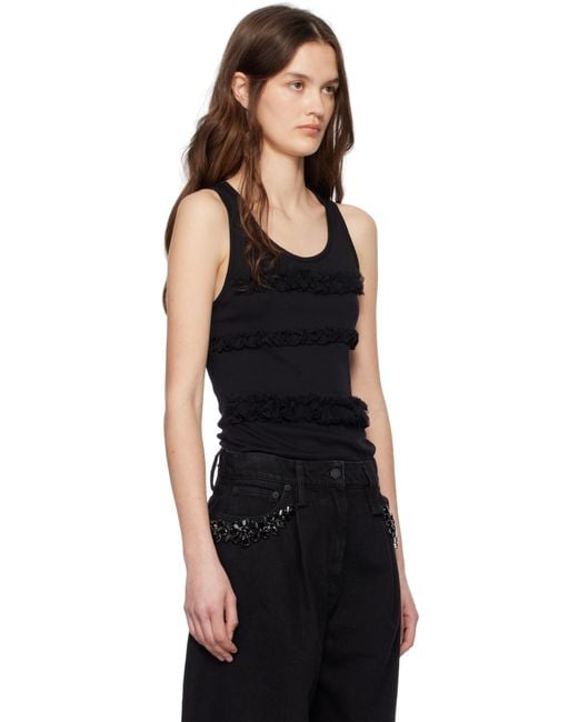 Simone Rocha Black Ruffle Frill Tank Top