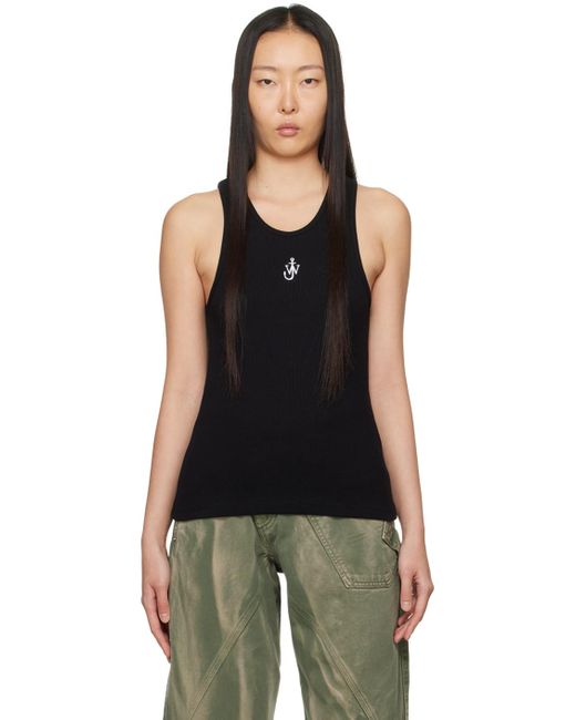 J.W. Anderson Black Embroidered Tank Top