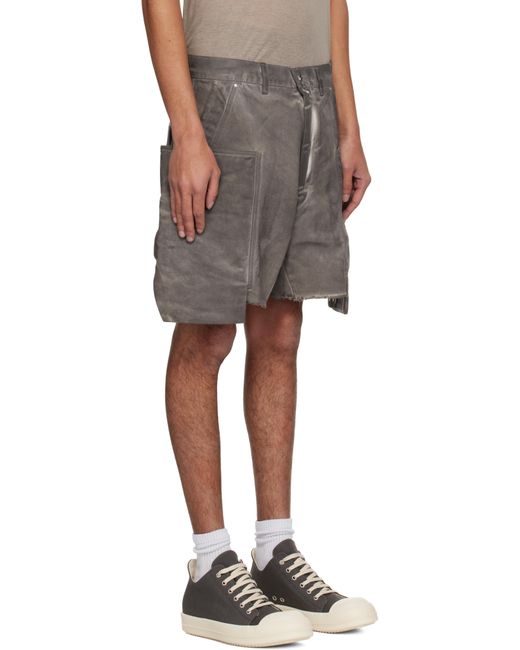 Rick Owens Black Hollywood Stefan Cargo Denim Shorts for men