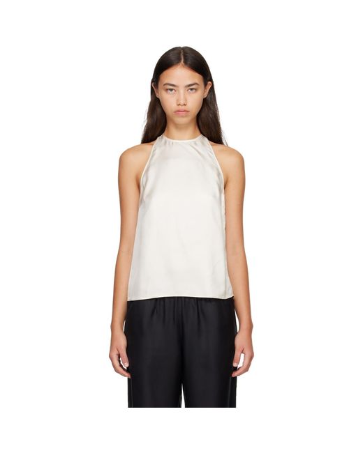 Loulou de Saison White Off- Cami Silk Twill Cape Top