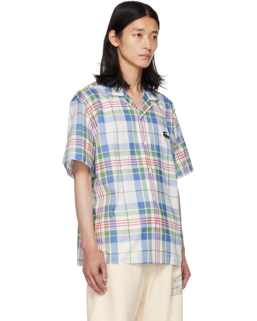 Lacoste Blue Multicolor Embroidered Shirt for men