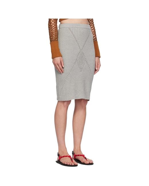 Isa Boulder Gray Kite Midi Skirt
