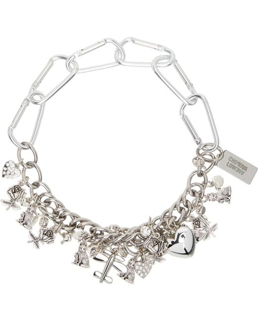 Chopova Lowena Metallic Metal Carabiner Necklace
