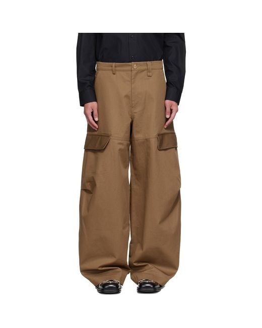 Simone Rocha Brown Balloon Knee Pleat Cargo Pants for men