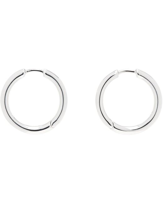 Moyennes boucles d'oreilles à anneau argentées Tom Wood pour homme en coloris Black
