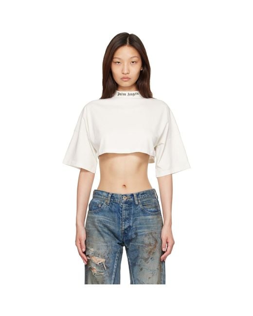 Palm Angels White Classic Logo Mini T-Shirt