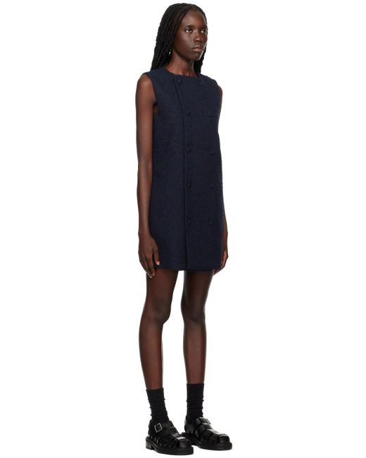 AMI Black Navy Double-breasted Minidress