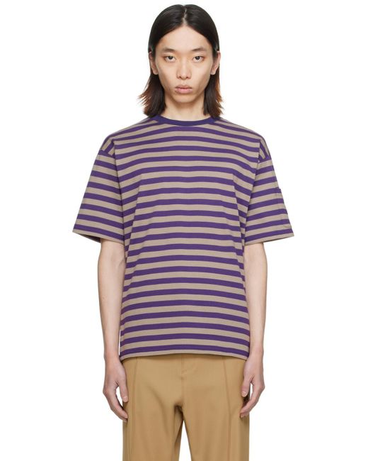 Needles Purple Stripe T-shirt for men