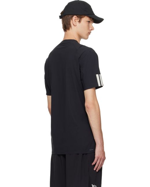 Y-3 Black Us Open Tennis Freelift Zip Pro T-Shirt for men