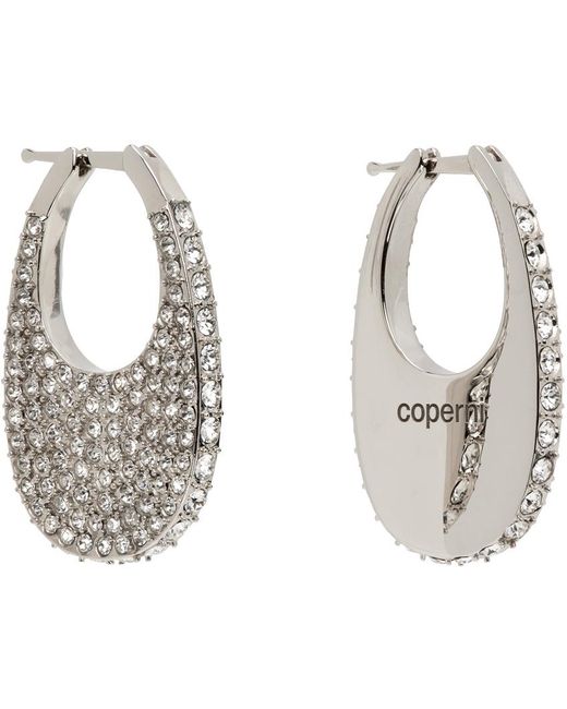 Coperni Black Crystal Swipe Earrings