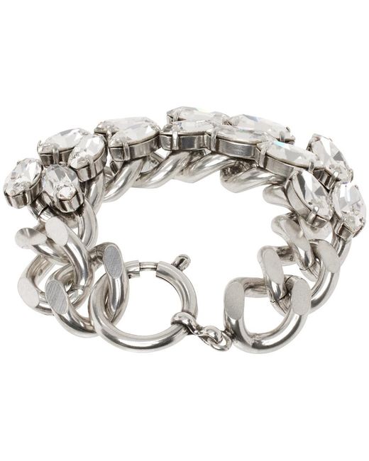 Isabel Marant Metallic Silver Crystal Bracelet