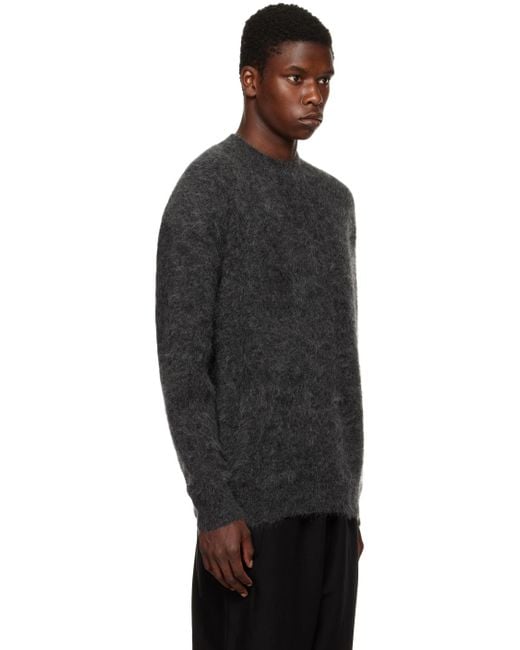 President's Black Crewneck Sweater for men