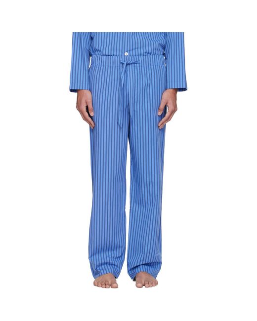 Tekla Blue Poplin Pyjama Pants for men