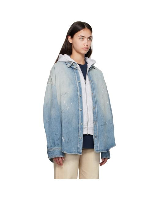 Acne Blue Button-Up Denim Shirt