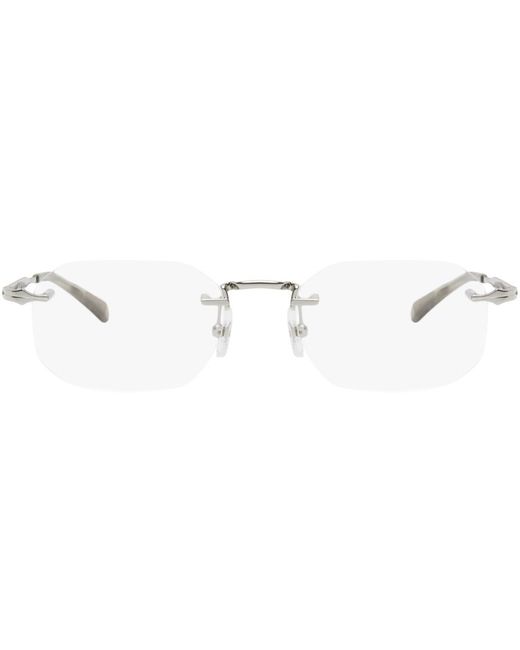 Montblanc Black Silver Rimless Glasses for men