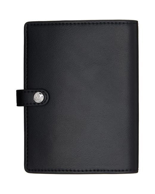 Vivienne Westwood Black Faux-Leather Passport Holder for men