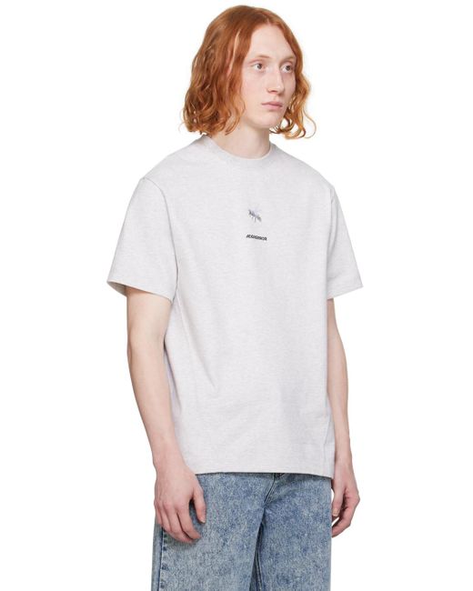 メンズ Adererror グレー ロゴグラフィック Tシャツ White