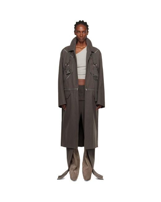 Rick Owens Black Concordians Runway Blixa Jumbo Mac Coat