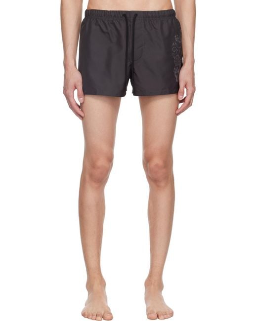 メンズ Versace Cartouche スイムショーツ Black