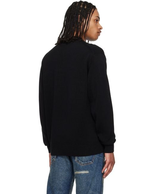 メンズ Junya Watanabe ブラック コットン ジャージ パッチワーク ニット セーター Black
