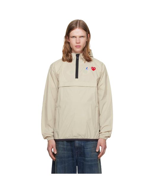 COMME DES GARÇONS PLAY Natural Comme Des Garçons Play K-way Edition Half Zip Jacket for men