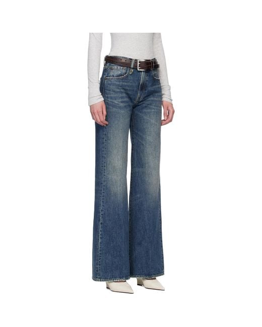 R13 Blue Flared High-Rise Jeans