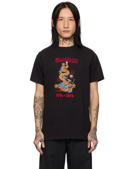 Maharishi Black 5017 Descending Dragon T-shirt for men