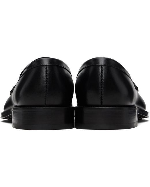 Ferragamo Black Gancini Ornament Loafers for men