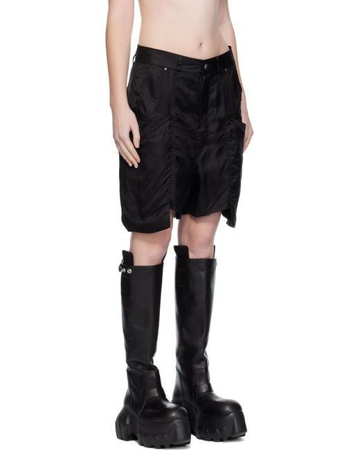 Rick Owens Black Concordians Stefan Cargo Shorts