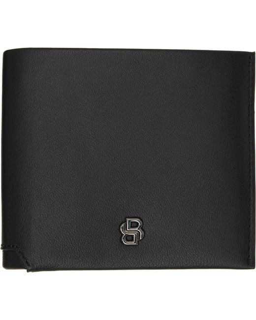 Boss Black Goatskin Bifold Wallet for men
