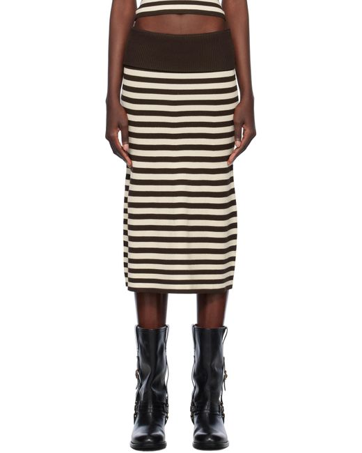 Frankie's Bikinis Black Bella Hadid Edition Tucker Knit Midi Skirt