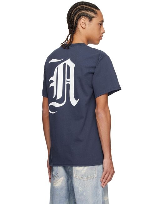【関税込み】Noah NYC ネイビー Gothic 'N' Tシャツ Noah Gothic 'N' T-Shirt in Blue for Men | Lyst