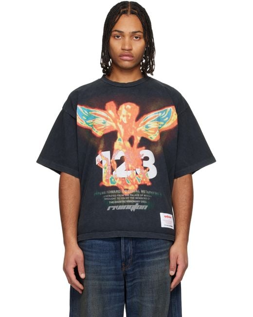 RIVINGTON roi Rebis Black 'In Times Like These' Cva T-Shirt for men
